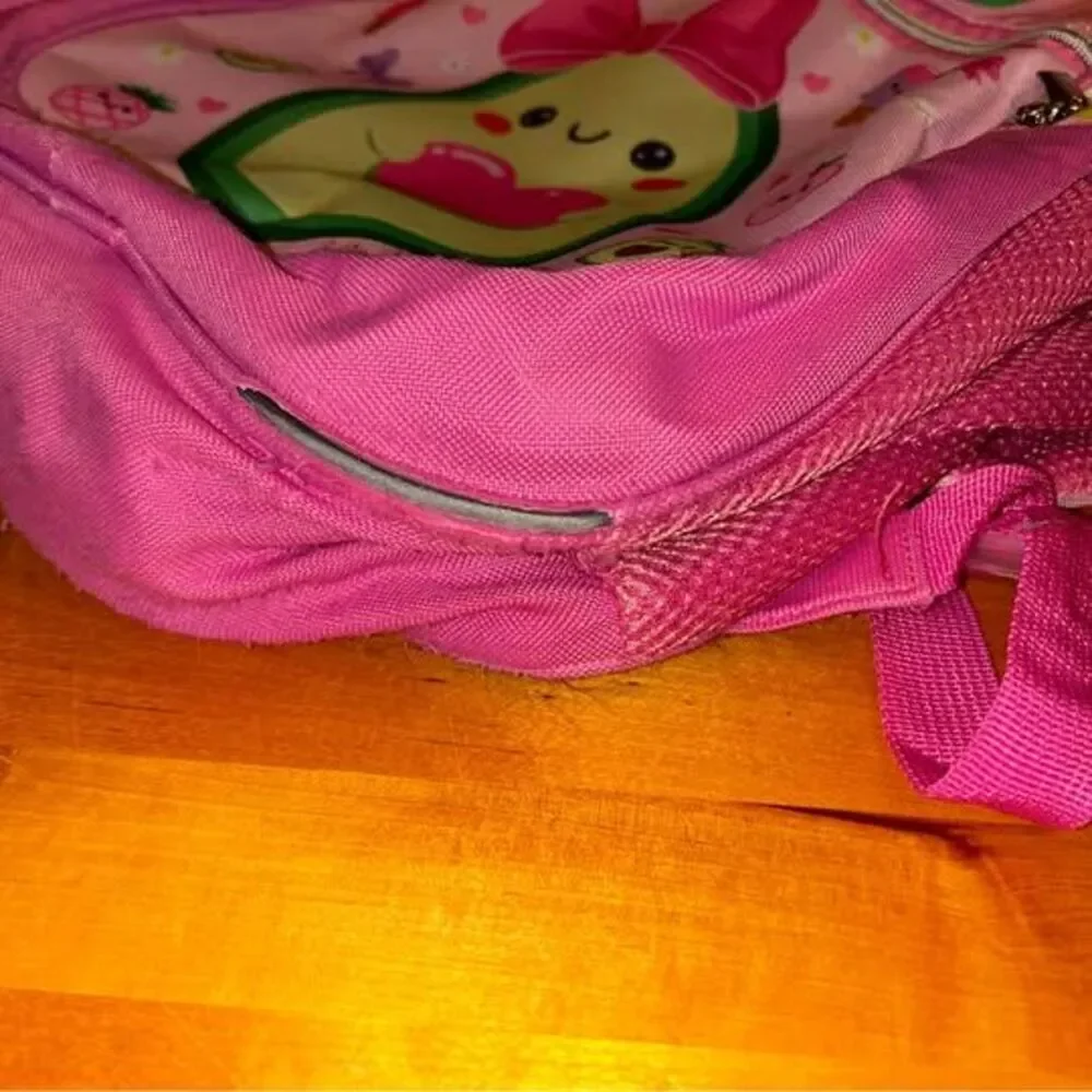 Girls Pink Avocado Backpack and Lunchbox Set Fair Condition